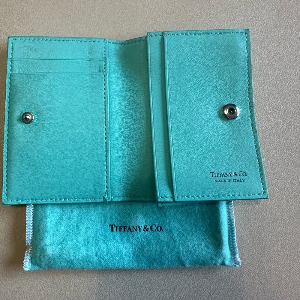 Tiffany card wallet -calf skin blue